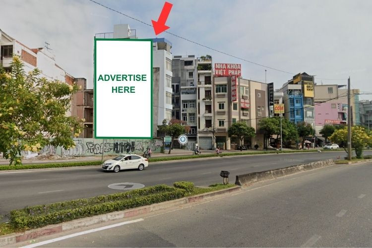 1 Sided Horizontal Wall-Mounted Billboard at 17 Nguyen Huu Canh, Binh Thanh District, Ho Chi Minh City