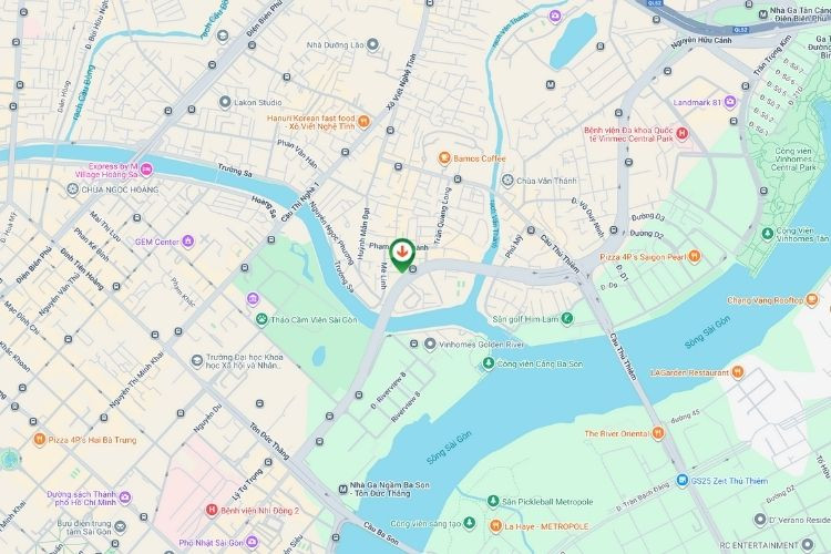 Map - Horizontal Wall-Mounted Billboard at 17 Nguyen Huu Canh, Binh Thanh District, Ho Chi Minh City.