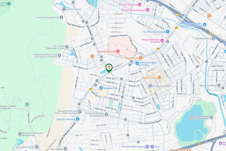 Map - Free Standing Billboard at Selayang Kepong Highway, Batu Caves, Kuala Lumpur (before Selayang Hospital junction)