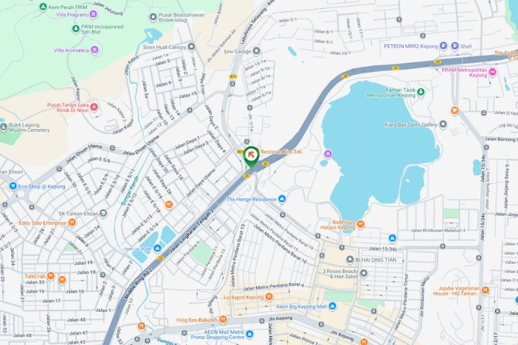 Map - Overhead Bridge Billboard at Lebuhraya Selayang - Kepong, MRR2 flyover, Kepong, Selangor (near Taman Daya Kepong)