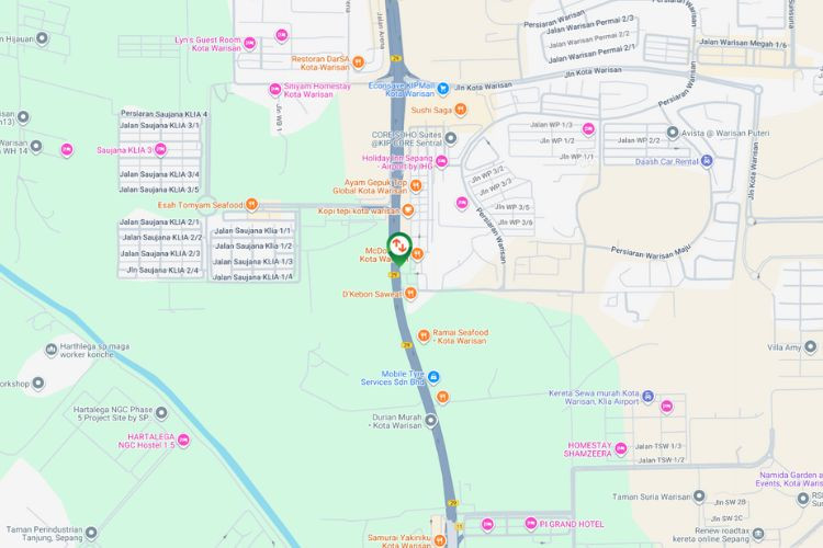 Map - Vertical Minipole Billboard at Lebuharaya Putrajaya - Cyberjaya, Kota Warisan, Sepang, Selangor (near McDonald's Kota Warisan)