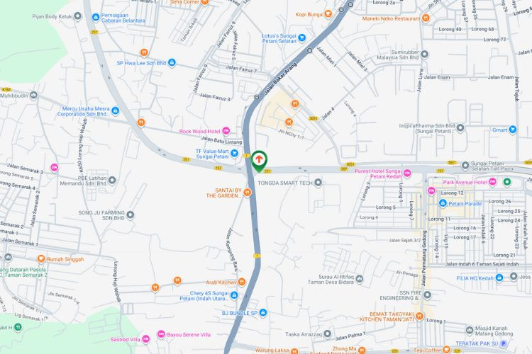 Map - Free Standing Billboard at Jalan Lencongan Barat / Jalan Bakar Arang, Sungai Petani, Kedah (opposite TF Value-Mart Sungai Petani)