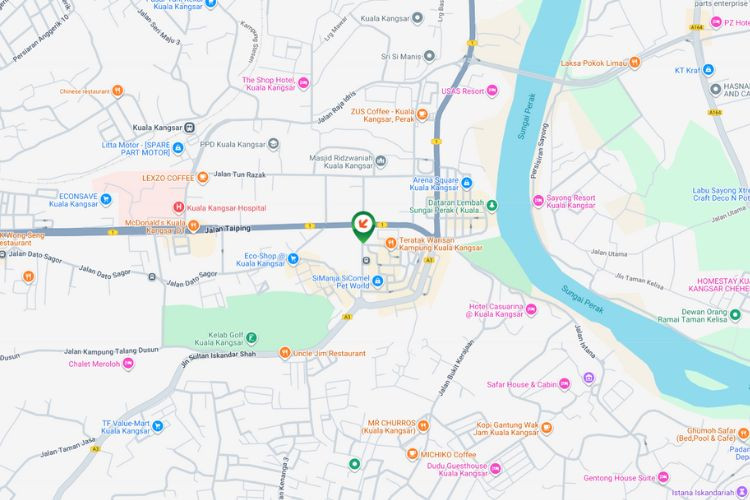 Map - Free Standing Billboard at Persiaran Bendahara / Persiaran Bendahara 2, Kuala Kangsar, Perak (opposite SMK Clifford)