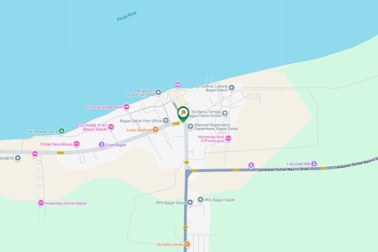 Map - Free Standing Billboard at Jalan Simpang Empat - Bagan Datuk, Bagan Datuk, Perak (near Al- Quro' Mosque)