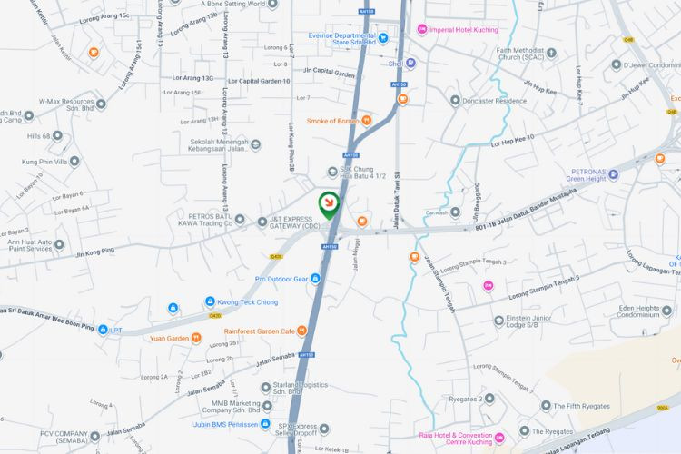 Map - Vertical Minipole Billboard at Jalan Penrissen / Jalan Tan Sri Datuk Amar Wee Boon Ping, Kuching, Sarawak