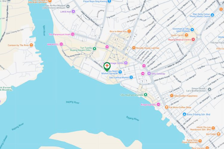 Map - Horizontal Wall-Banner Billboard at Jalan Pulau, Sibu, Sarawak (attached to Wisma Vasty)