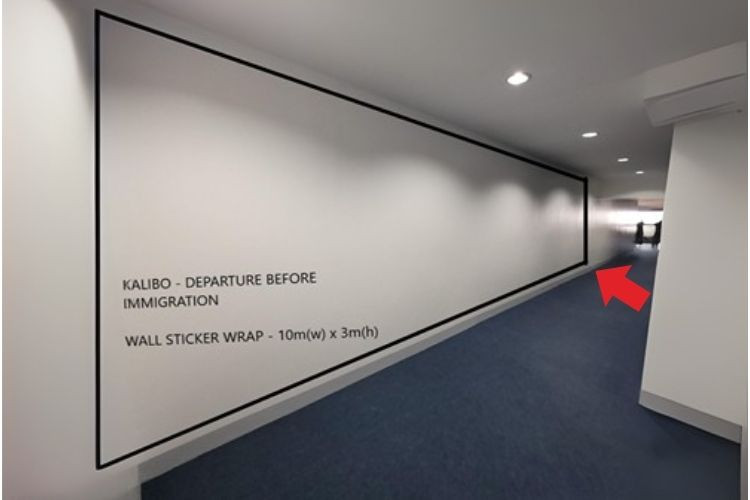 1 Panel Horizontal Wall Sticker Billboard at Kalibo International Airport, Kalibo, Aklan (International Check-in to Immigration)