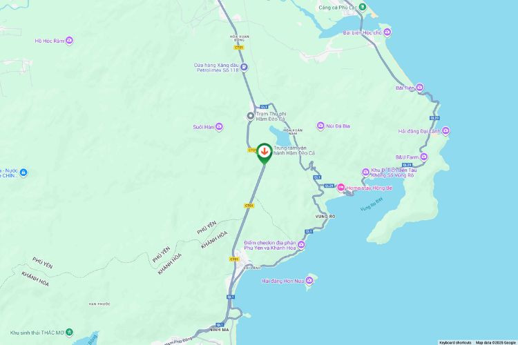 Map - Horizontal Iron Frame Panel Billboard at Entrance of Deo Ca tunnel, Daklak