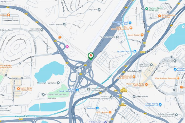 Map - Overhead Bridge Billboard at Seremban Highway, Kuala Lumpur (to Kuala Lumpur)