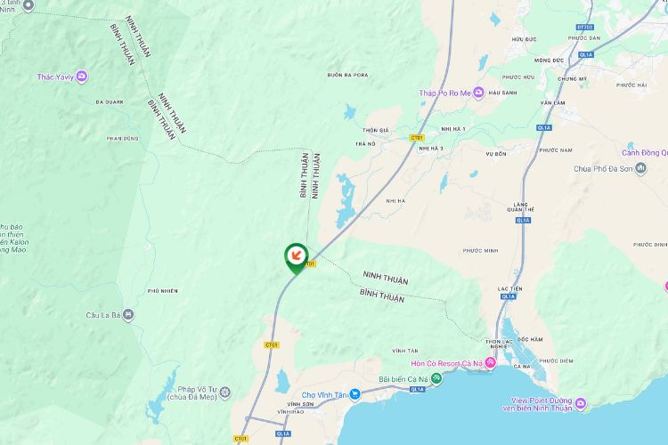 Map - d Horizontal Iron Frame Panel Billboard at Entrance of Nui Vung tunnel, Lam Dong (Location 2)