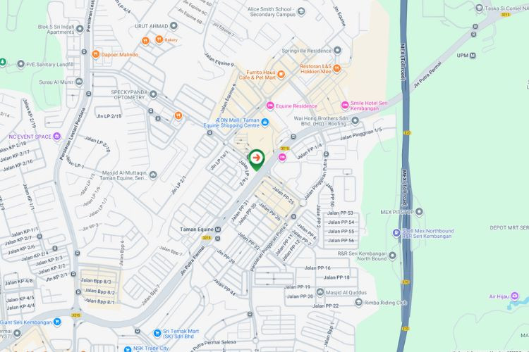 Map - Vertical Minipole Billboard at Jalan Putra Permai / Persiaran Lestari Perdana 1, Seri Kembangan, Selangor (near AEON Mall Taman Equine)