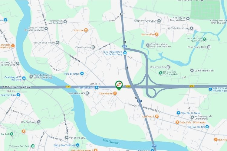 Map - Horizontal Cast Column Billboard at Intersection of Ben Luc – Long Thanh Expressway and National Highway 50, Binh Chanh, Ho Chi Minh City