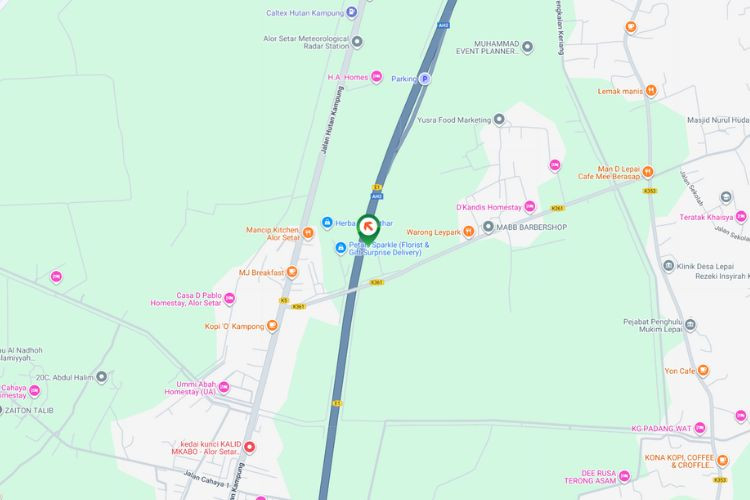 Map - Free Standing Billboard at NSE Highway KM39.2, Alor Setar, Kedah (SB)