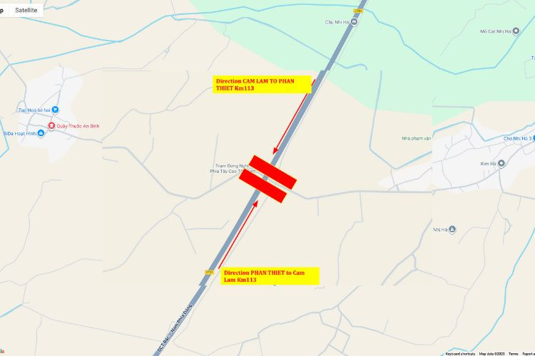 Map - Horizontal Iron Frame Panel Billboard at Km113 Overwheel, Khanh Hoa (Panel B)