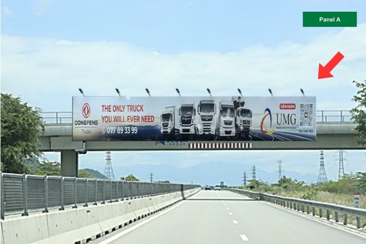 1 Sided Horizontal Iron Frame Panel Billboard at Km111+300 Overwheel, Khanh Hoa (Panel A)