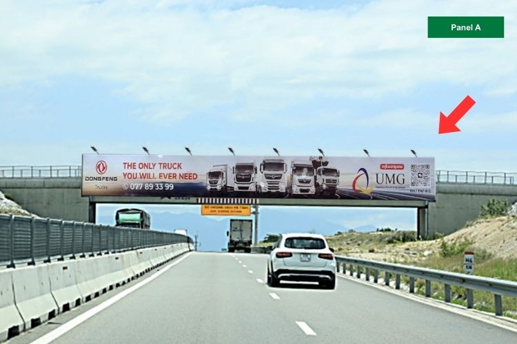 1 Sided Horizontal Iron Frame Panel Billboard at Km108+300, Khanh Hoa (Panel A)