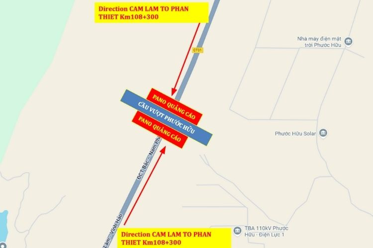 Map - Iron Frame Panel Billboard at Km108+300, Khanh Hoa (Panel B)