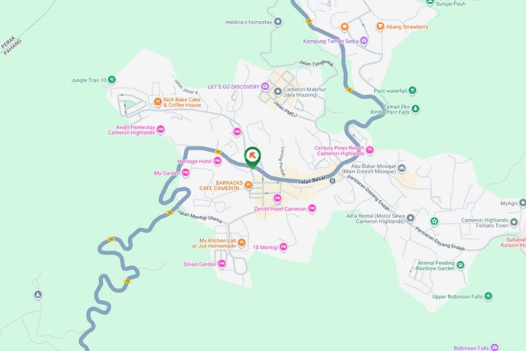 Map -  Vertical Minipole Billboard at Tanah Rata, Cameron Highlands, Pahang