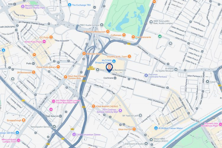 Map - Digital Street Bunting Billboard at Jalan Cochrane, Kuala Lumpur