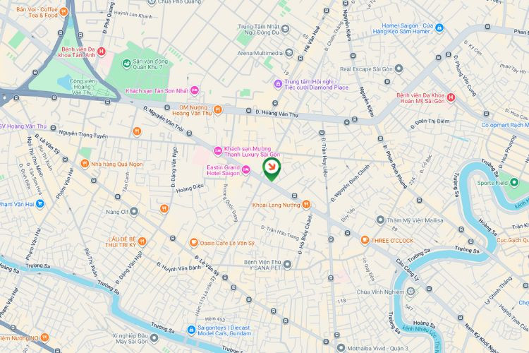 Map - Vertical Digital Screen Billboard at 78A Nguyen Van Troi, Phu Nhuan District, Ho Chi Minh City.