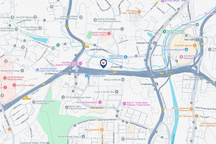 Map - Vertical Digital Screen Billboard at Federal Highway, Kuala Lumpur (opposite Bangsar South)