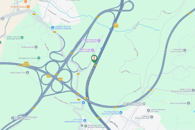 Map - Vertical Unipole Billboard at NSE Highway KM447.56, Rawang, Selangor