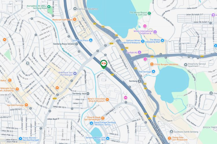 Map - Vertical Unipole Billboard at NSE KM308.4, Seri Kembangan, Selangor