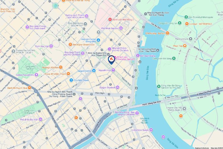 Map - Vertical Digital Screen Billboard at 68A Nguyen Hue, District 1, Ho Chi Minh City (Walking Street)