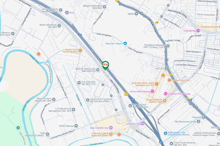Map - Vertical Unipole Billboard at NSE Highway KM142.9, Juru, Penang
