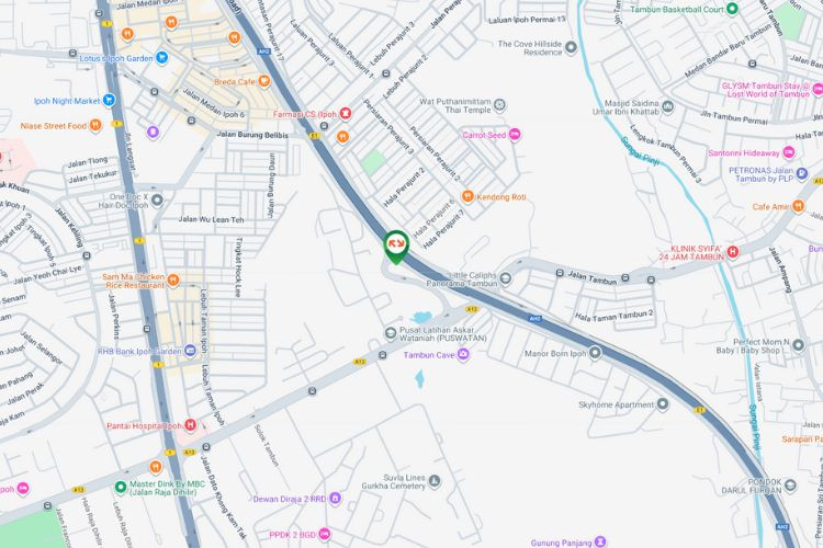 Map - Vertical Unipole Billboard at NSE KM276.7, Tambun, Ipoh, Perak