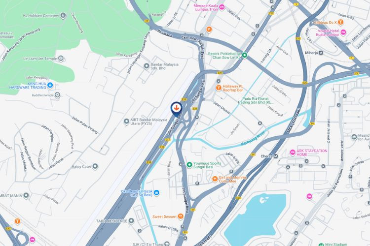 Map - Vertical Digital Screen Billboard at Jalan Sungai Besi, Kuala Lumpur