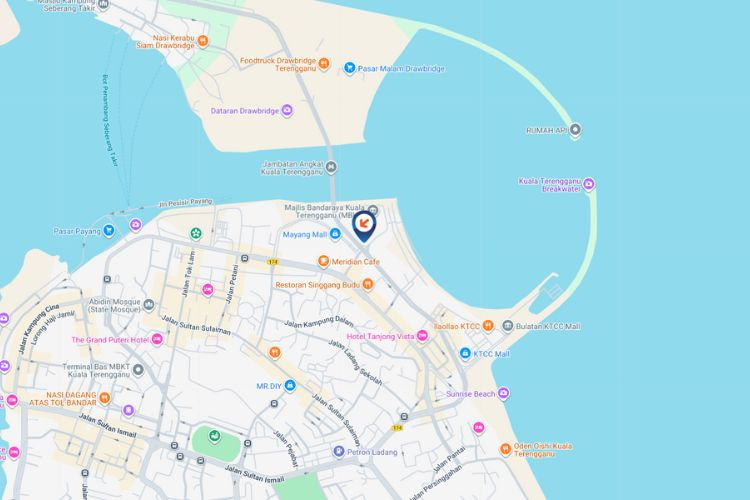 Map - Vertical Digital Screen Billboard at Jalan Sultan Zainal Abidin, Kuala Terengganu, Terengganu (near Sogo Shopping Complex)