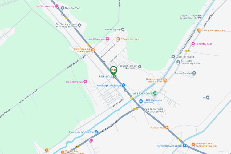 Map - Vertical Minipole Billboard at Jalan Tunku Abdul Rahman / Jalan Kangar, Alor Setar, Kedah