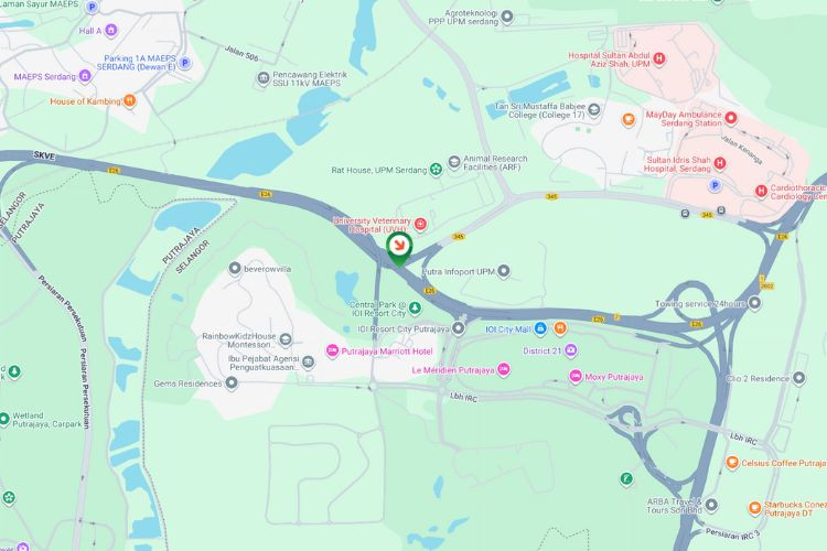 Map - Overhead Bridge Billboard at SKVE KM2.8, Serdang, Selangor (near IOI City Mall [A])