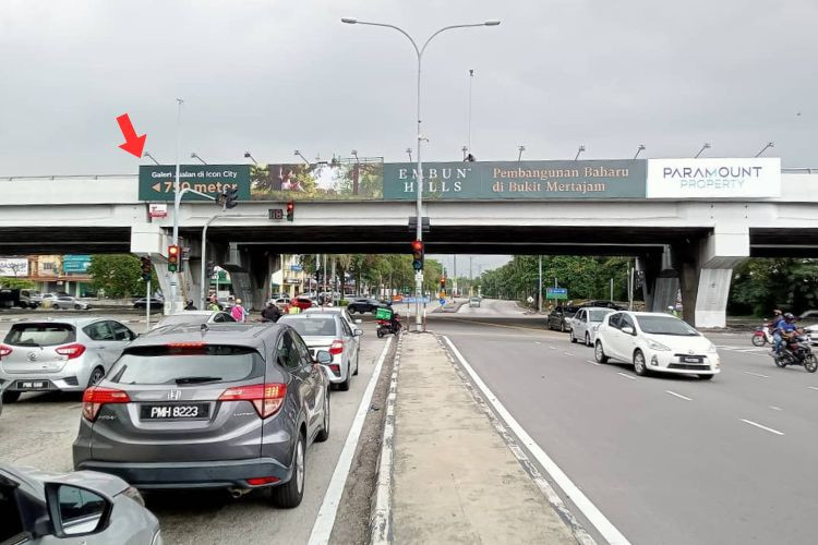 1 Sided Overhead Bridge Billboard at Jalan Kebun Nenas / Jalan Chiang Heng Kai, Bukit Mertajam, Penang (from Juru Auto City)
