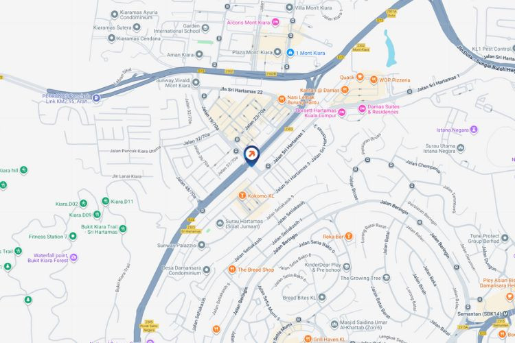 Map - Vertical Digital Screen Billboard at Sri Hartamas, Mont Kiara, Kuala Lumpur