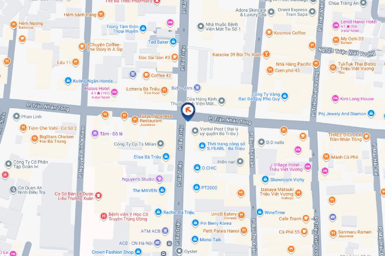 Map - Horizontal Digital Screen Billboard at Ba Trieu - Tran Nhan Tong Intersection, Ha Noi City.