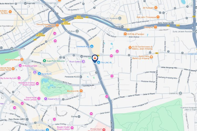 Map - Digital Overhead Bridge Billboard at Jalan Tun Razak, Kuala Lumpur (opposite The LINC)