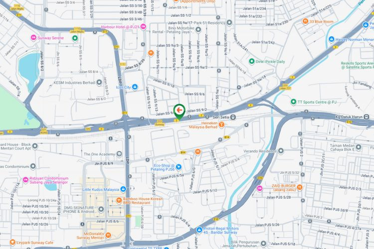 Map - Mini Gantry Billboard at Federal Highway, Petaling Jaya, Selangor (opposite Heineken)