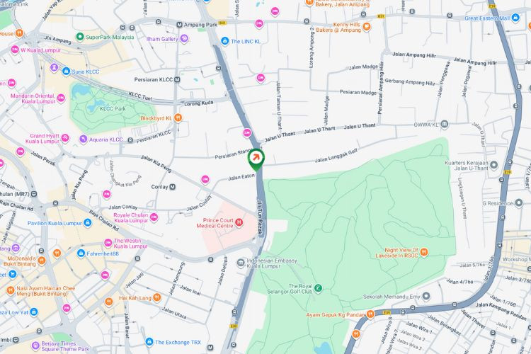 Map - Vertical Minipole Billboard at Jalan Tun Razak, Kuala Lumpur (near Prince Court Hospital)