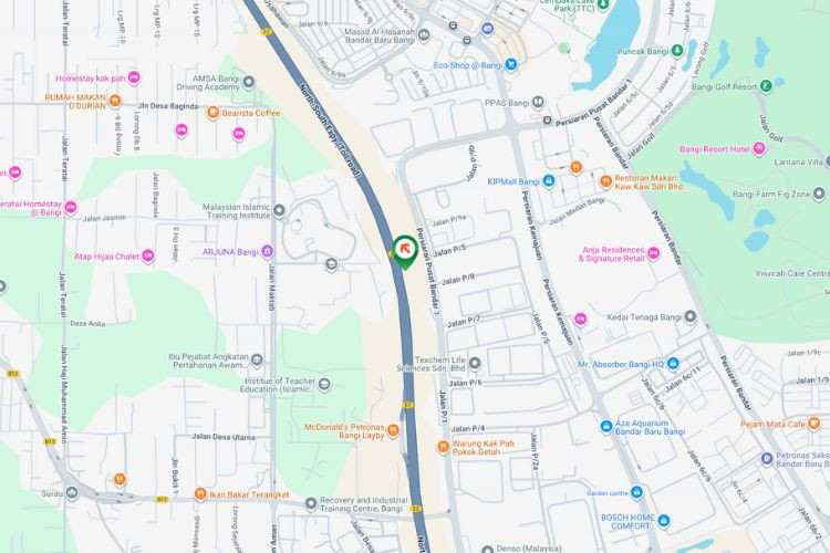Map - Vertical Minipole Billboard at NSE KM298.7, Bandar Baru Bangi, Selangor (SB)