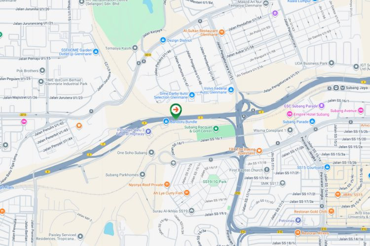 Map - Free Standing Billboard at Federal Highway KM17, Shah Alam, Selangor (Near Petronas Batu Tiga Federal Highway)