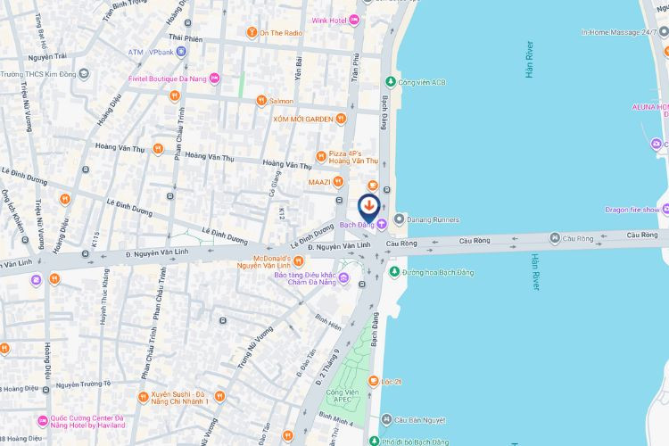 Map - Digital Screen Billboard at Dragon Bridge - Bach Dang, Da Nang City (VTV8)