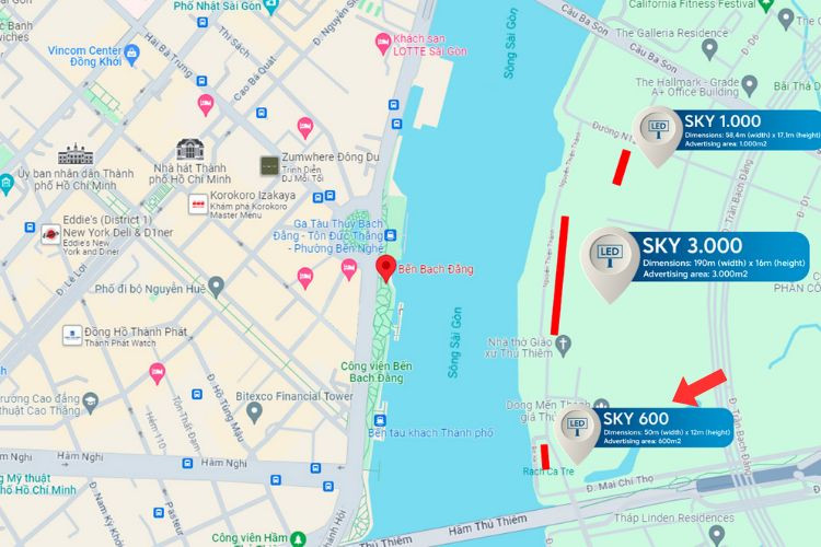 Map - Horizontal Digital Screen Billboard at Saigon Riverside Park, Thu Duc District, Ho Chi Minh City