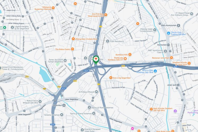 Map - Overhead Bridge Billboard at Jalan Kuching, DUKE KM2.3 B, Kuala Lumpur (towards Kuala Lumpur [Panel B])