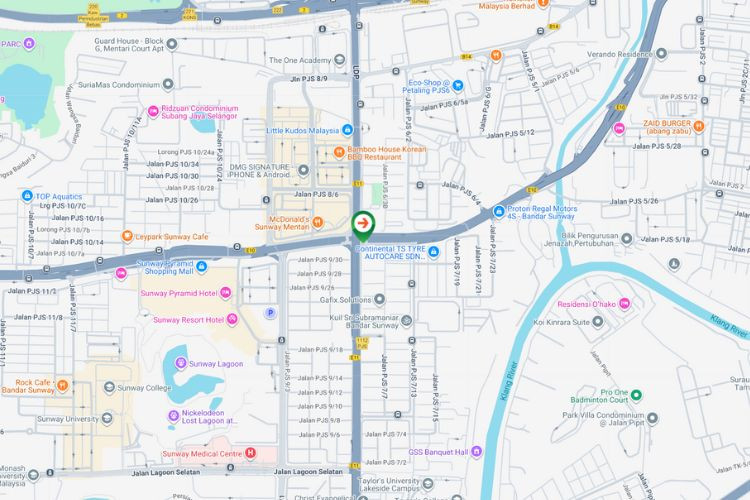 Map - Overhead Bridge Billboard at LDP KM17.4, Sunway, Subang, Selangor (near Bandar Sunway)