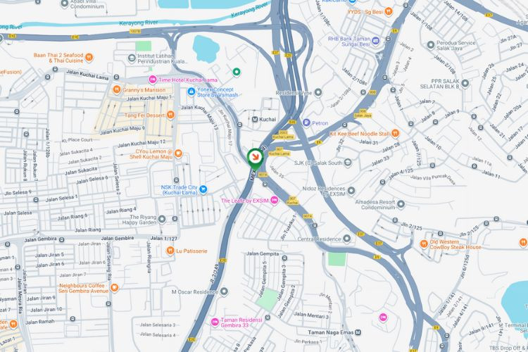 Map - Overhead Bridge Billboard at MEX Highway KM7.7, Sungai Besi, Kuala Lumpur (towards Kuchai Lama)