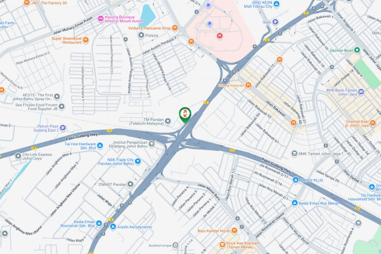 Map - Vertical Unipole Billboard at Jalan Pandan, Johor Bahru, Johor