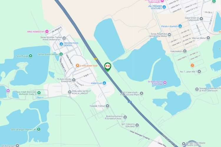 Map - Vertical Unipole Billboard at ELITE Highway KM29.1, Dengkil, Selangor