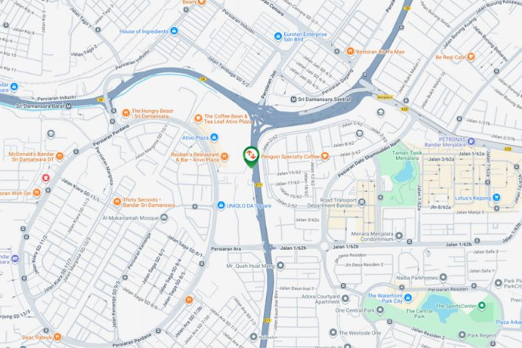 Map - Vertical Unipole Billboard at LDP Highway, Sri Damansara, Kuala Lumpur (near LDP Caltex)